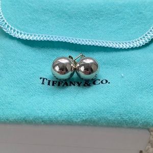 Tiffany sterling silver ball earrings